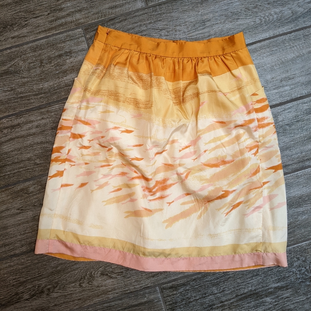Anthropologie 100% silk We Love Vera skirt